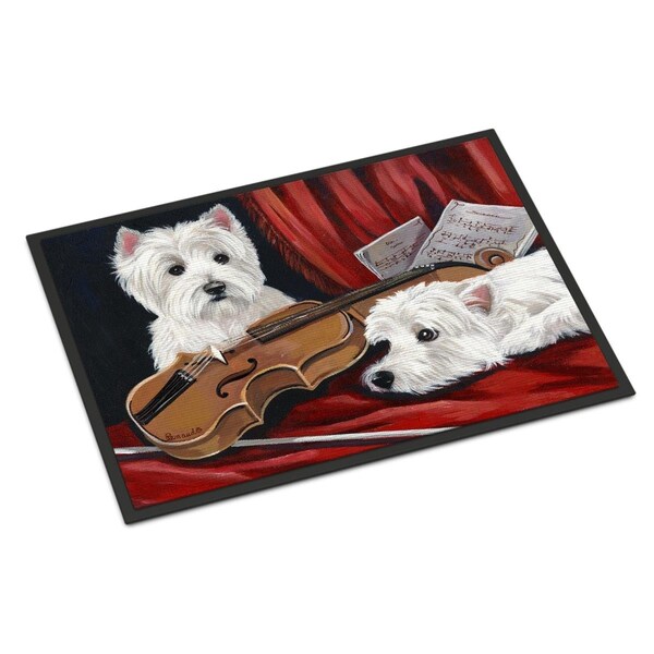 Carolines Treasures 18 x 27 in. Westie Fiddlers Indoor or Outdoor Mat PPP3279MAT - main